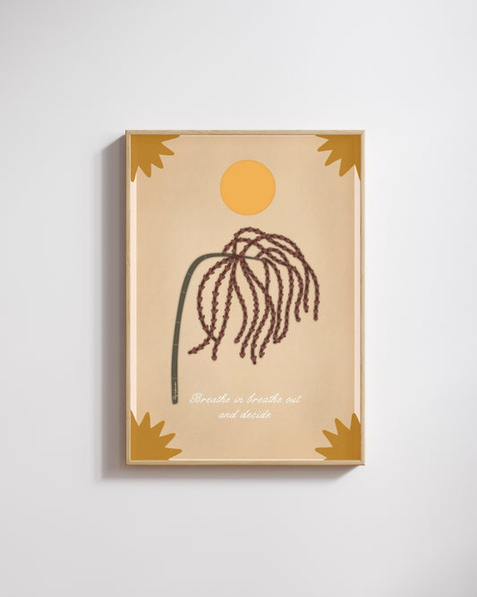 Breathe In, Breathe Out and Decide – Lámina Ilustrada Digital y Física | Calma y Decisión