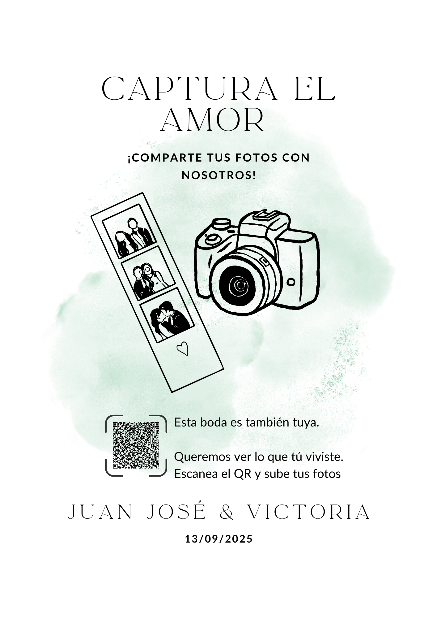 Cartel “Comparte tus fotos de Boda” – Captura cada momento