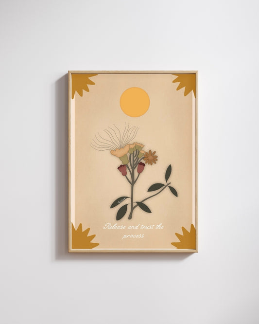 Release and Trust the Process – Lámina Ilustrada Digital y Física | Inspiración y Confianza