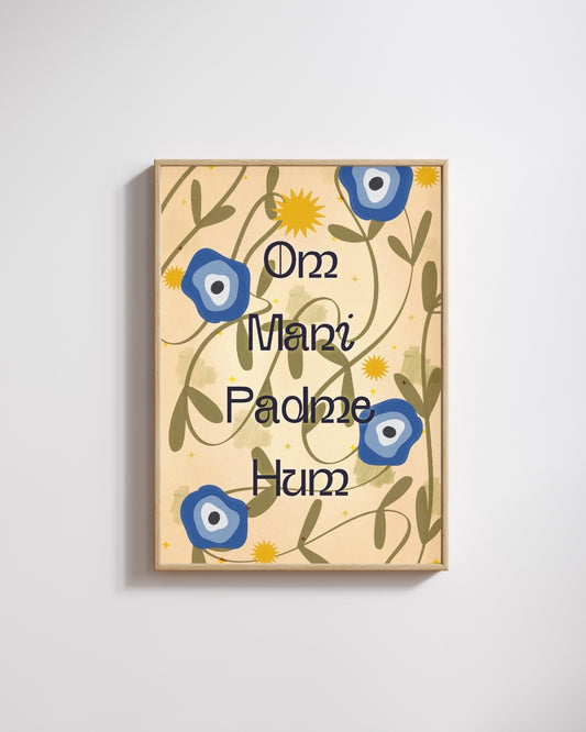 Om Mani Padme Hum – Lámina Ilustrada Digital y Física | Mantra y Meditación