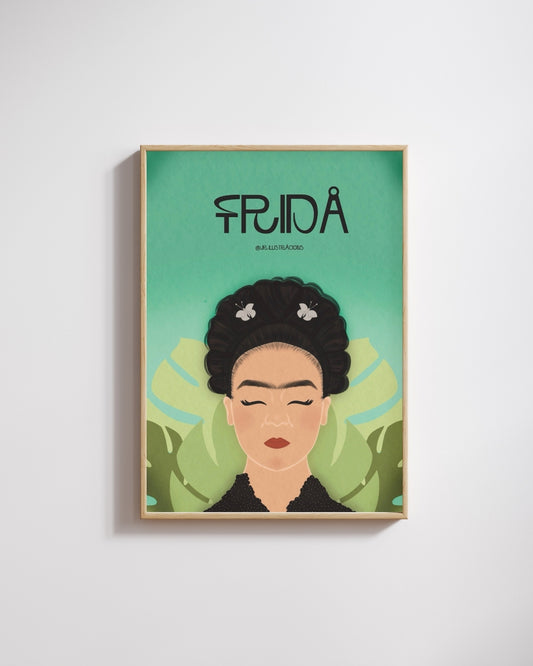 Frida – Lámina Ilustrada Digital y Física | Arte Inspirado en Frida Kahlo