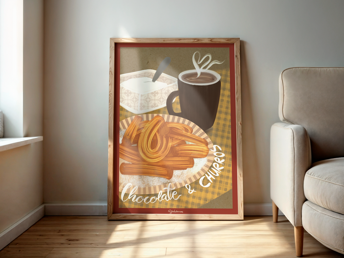 Lámina "Chocolate & Churros" · Decoración Cocina y Tradición (Físico o Digital)