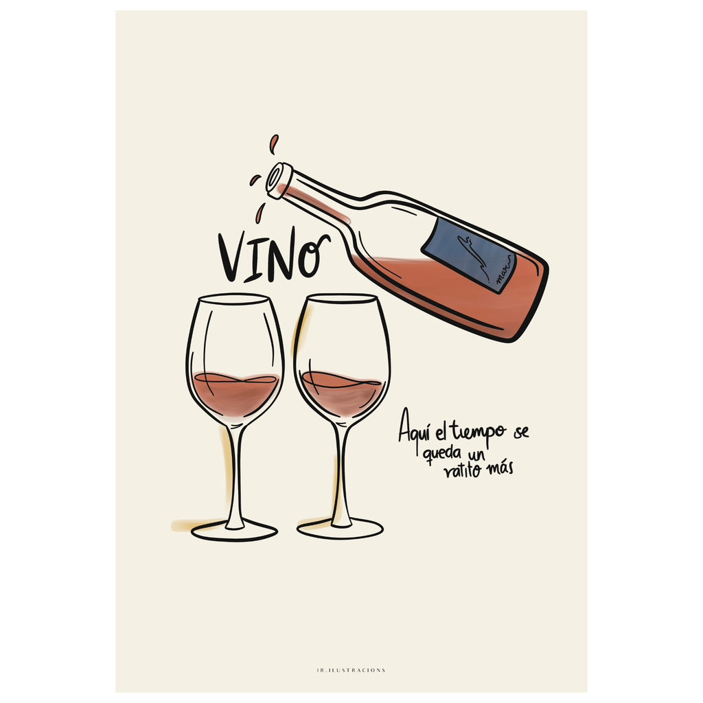 Lámina "Vino" · Decoración Cocina y Salón (Físico o Digital)