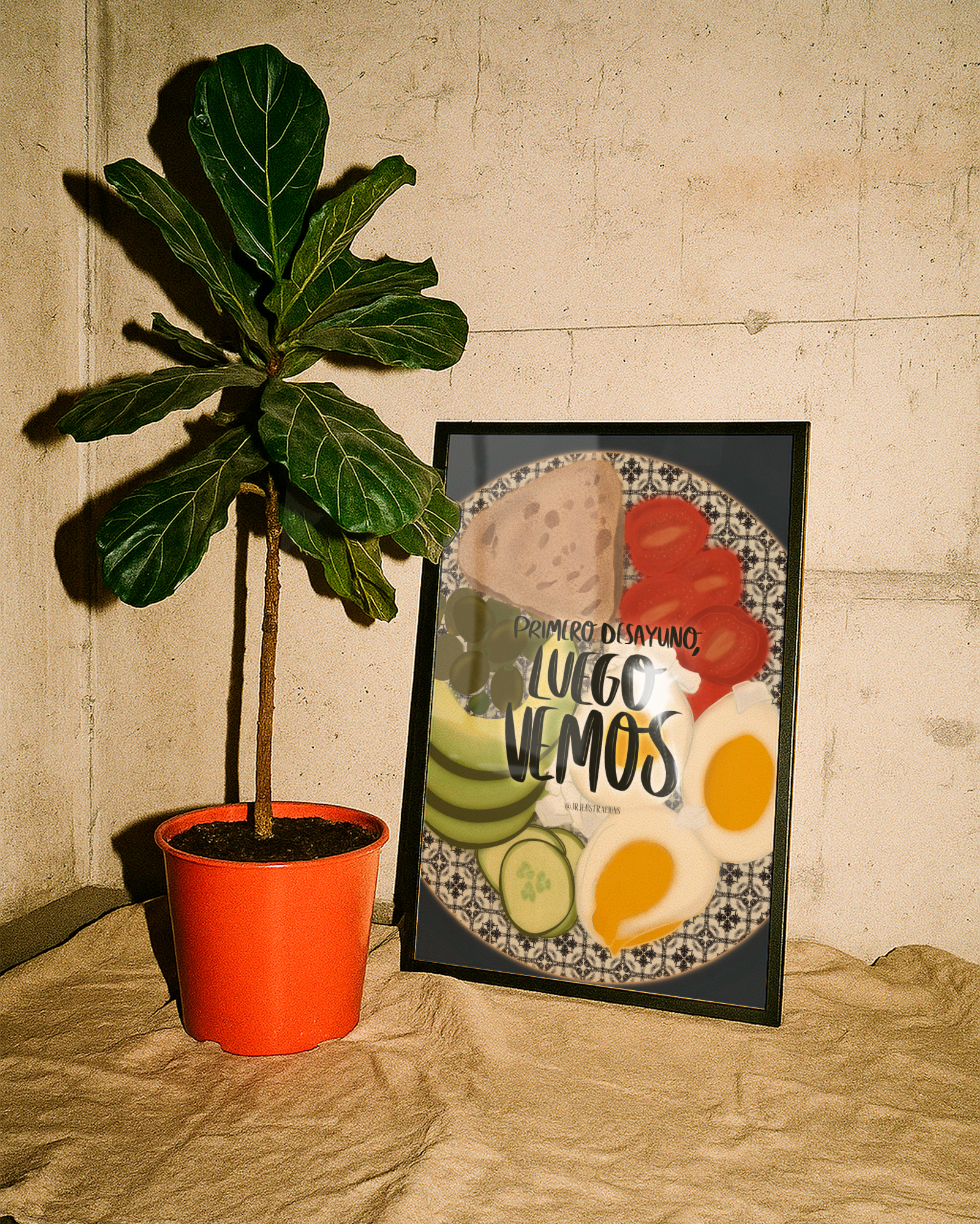 Lámina "Primero desayuno, luego vemos" · Decoración Cocina y Mañanas (Físico o Digital)