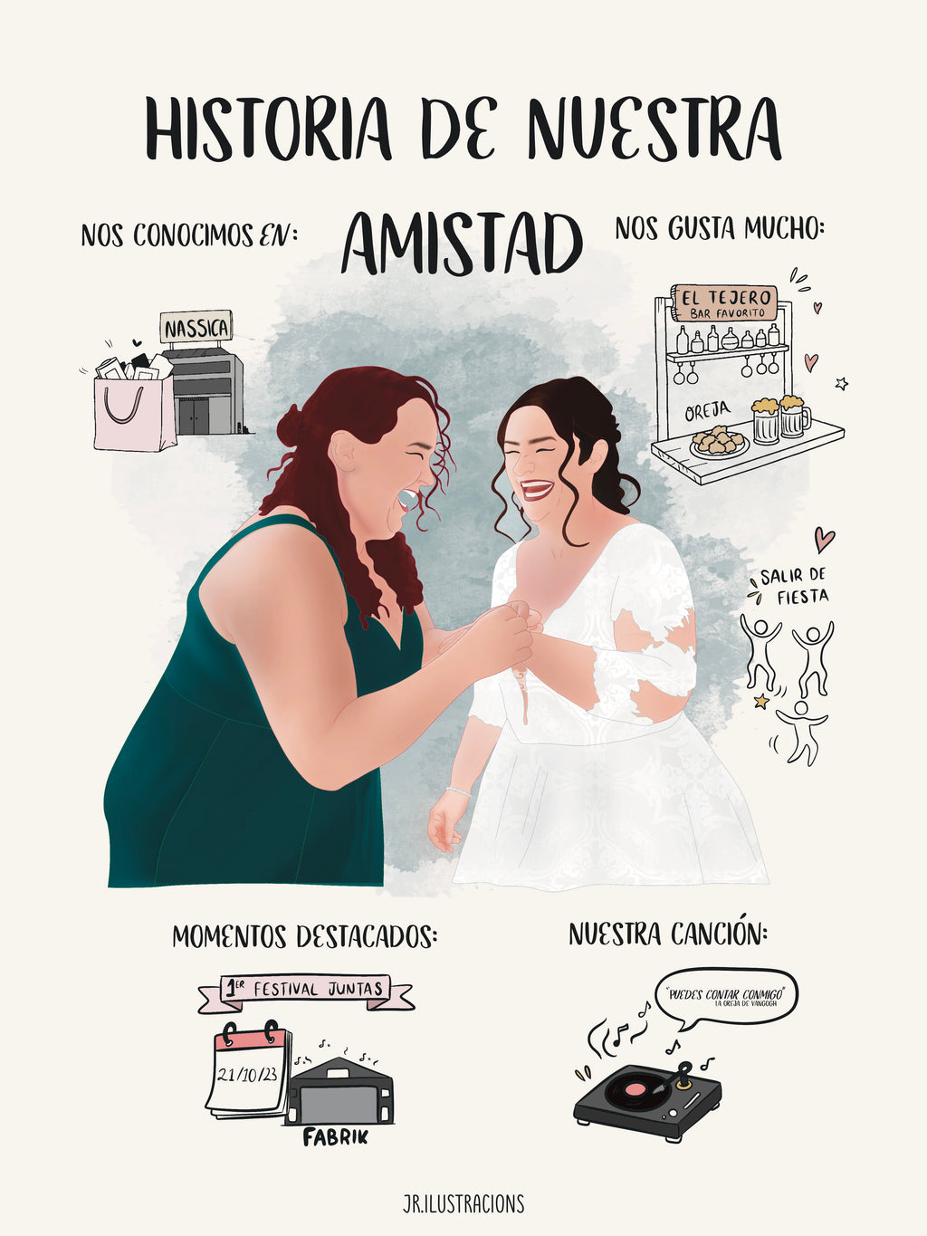 Illustration d'une histoire d'amour ou d'amitié