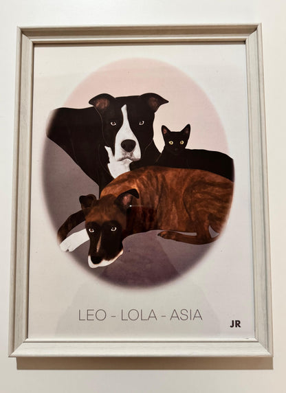 Ilustración Personalizada de Mascotas - Formato Físico