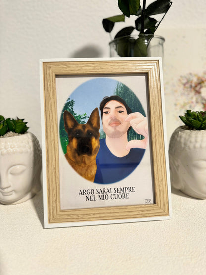 Ilustración Personalizada de Mascotas - Formato Físico