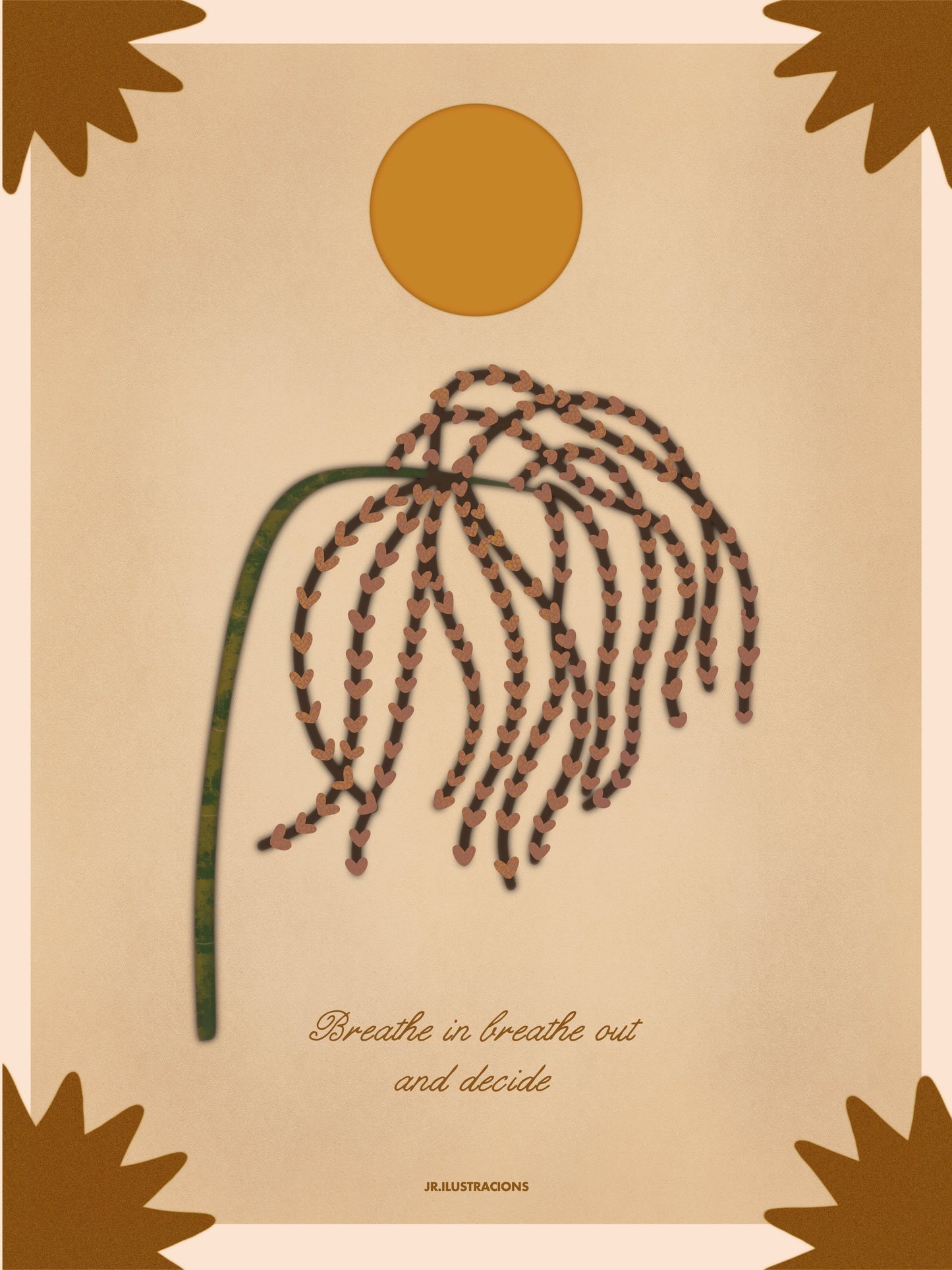 Lámina Decorativa Inspiracional · Breathe In, Breathe Out and Decide (Digital o Físico)