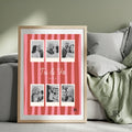 Collage de fotos para parejas Tú y Yo personalizado con fecha especial enmarcado en madera clara.