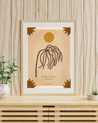 Cuadro con diseño místico y botánico en tonos crema y tierra de JR.Ilustracions.