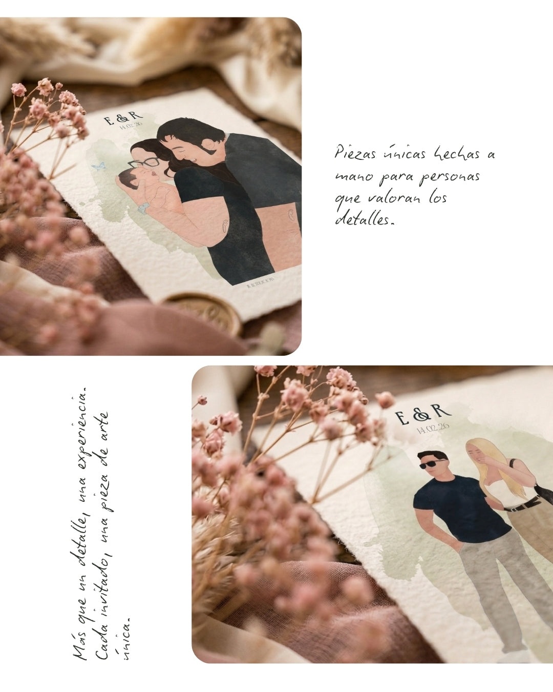 Detalle de boda original y personalizado hecho a mano a partir de foto por JR.Ilustracions.