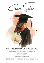 Diseño digital personalizable de orla de graduación para imprimir o regalo online.