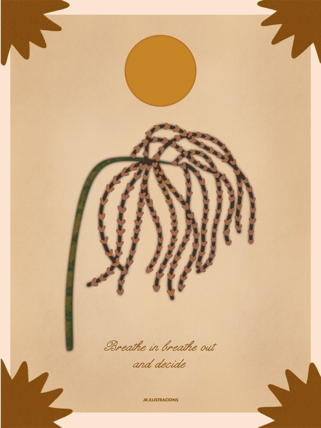Diseño gráfico espiritual imprimible para decoración zen del hogar o regalo original de mindfulness.