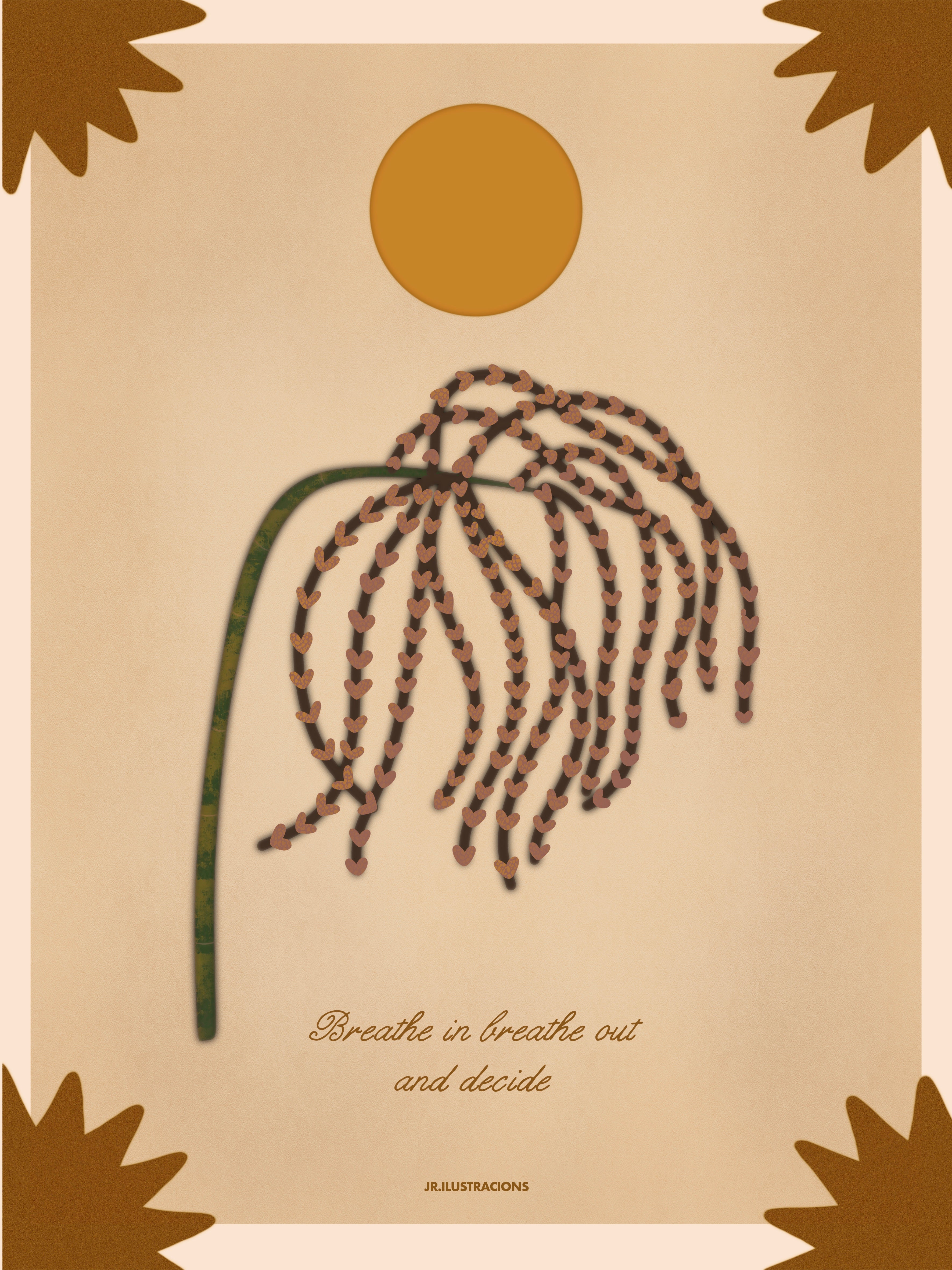 Diseño gráfico espiritual imprimible para decoración zen del hogar o regalo original de mindfulness.