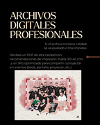 Especificaciones técnicas de los archivos digitales profesionales enviados por correo electrónico.