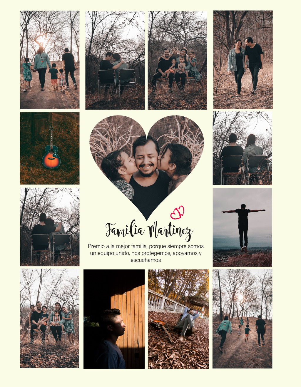 Lámina digital para parejas con diseño de corazón de fotos románticas y frase personalizable de JR.Ilustracions.