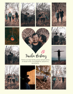Lámina digital para parejas con diseño de corazón de fotos románticas y frase personalizable de JR.Ilustracions.