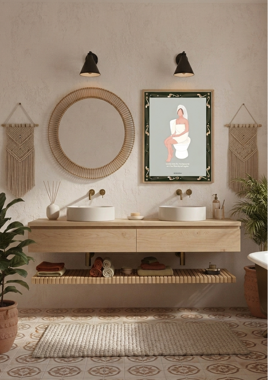 Lámina estética de estilo nórdico y tonos neutros para decoración de dormitorio o salón de JR.Ilustracions.