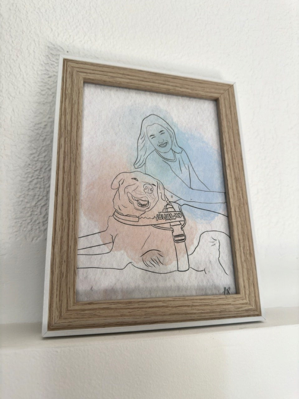 Lámina personalizada con foto silueta minimalista y moderna para colgar en el dormitorio.