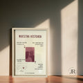 Lámina personalizada Nuestra Historia enmarcada en blanco bajo luz de sol directa ideal para regalo de aniversario.