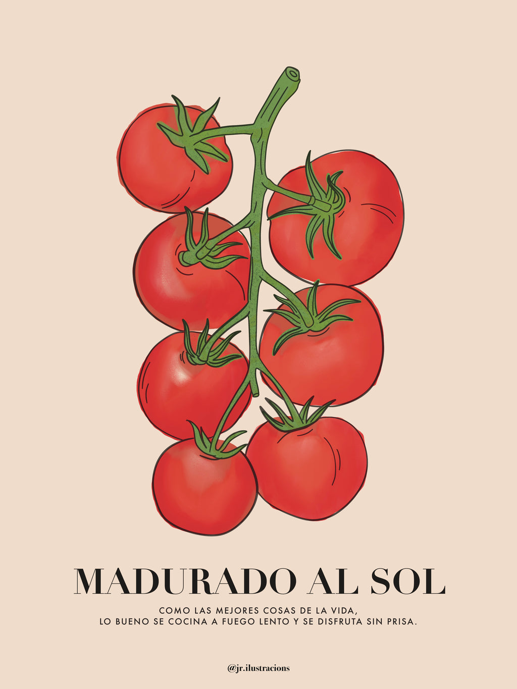 ilustración de tomates madurado al sol  @jr.ilustracions