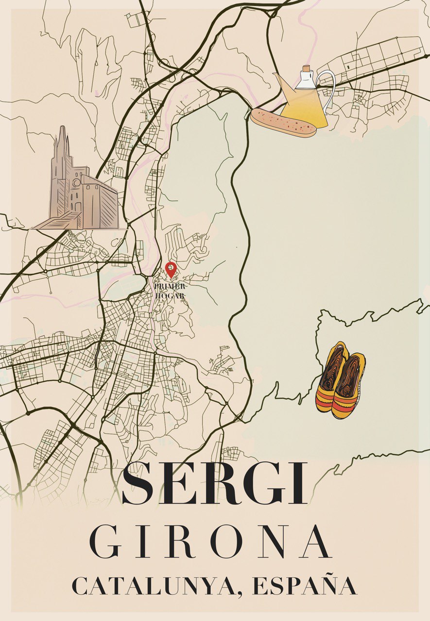 Mapa personalizado de Girona impreso en alta calidad con detalles del callejero histórico.