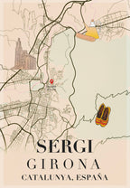 Mapa personalizado de Girona impreso en alta calidad con detalles del callejero histórico.