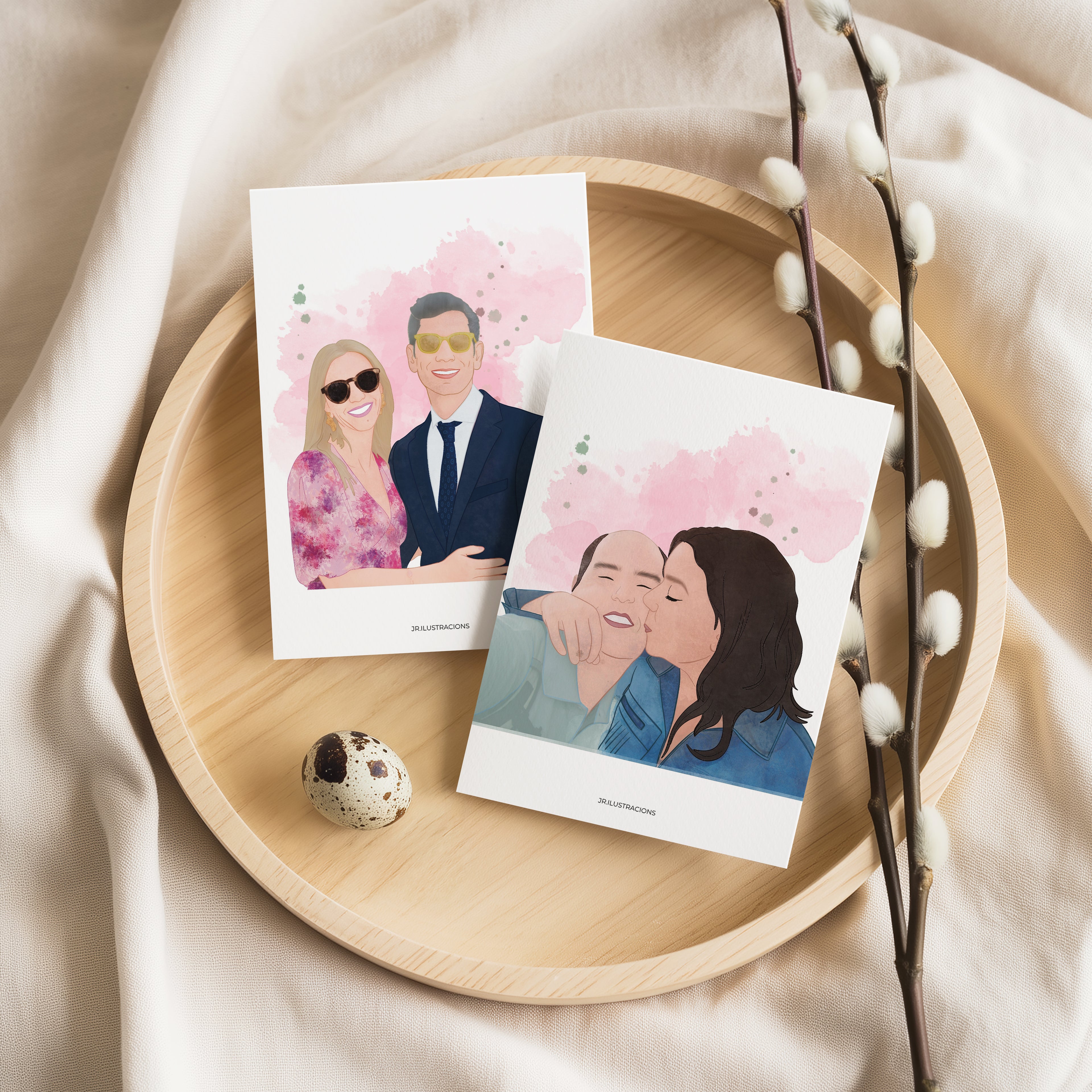 Mini Recuerdo Ilustrado – Detalle para Bodas, Aniversarios y Eventos (13×18 cm)
