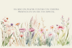 Ilustración botánica de autor en acuarela para fondo de tarjeta de boda personalizada.