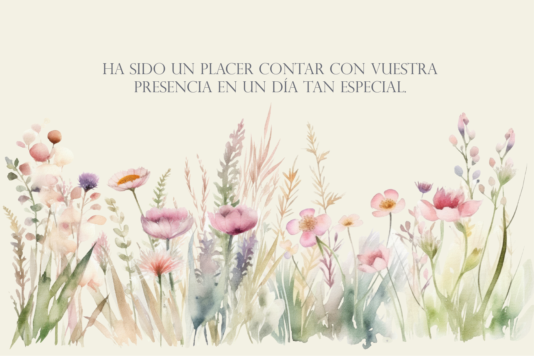 Ilustración botánica de autor en acuarela para fondo de tarjeta de boda personalizada.