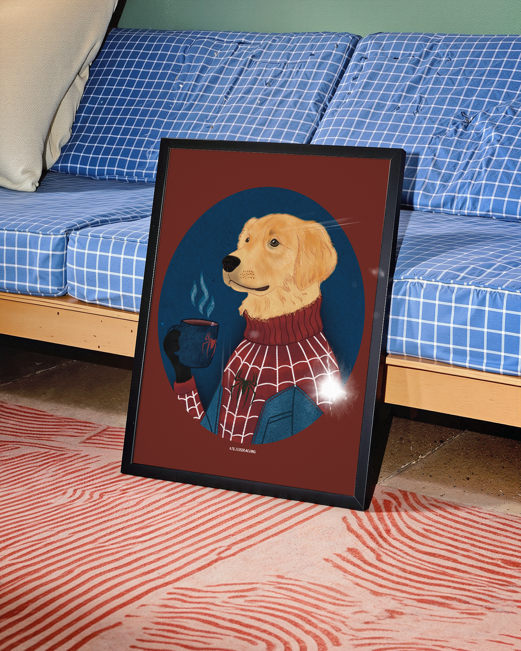 Cuadro Perro "Spider-Dog" | Lámina Ilustrada Superhéroe