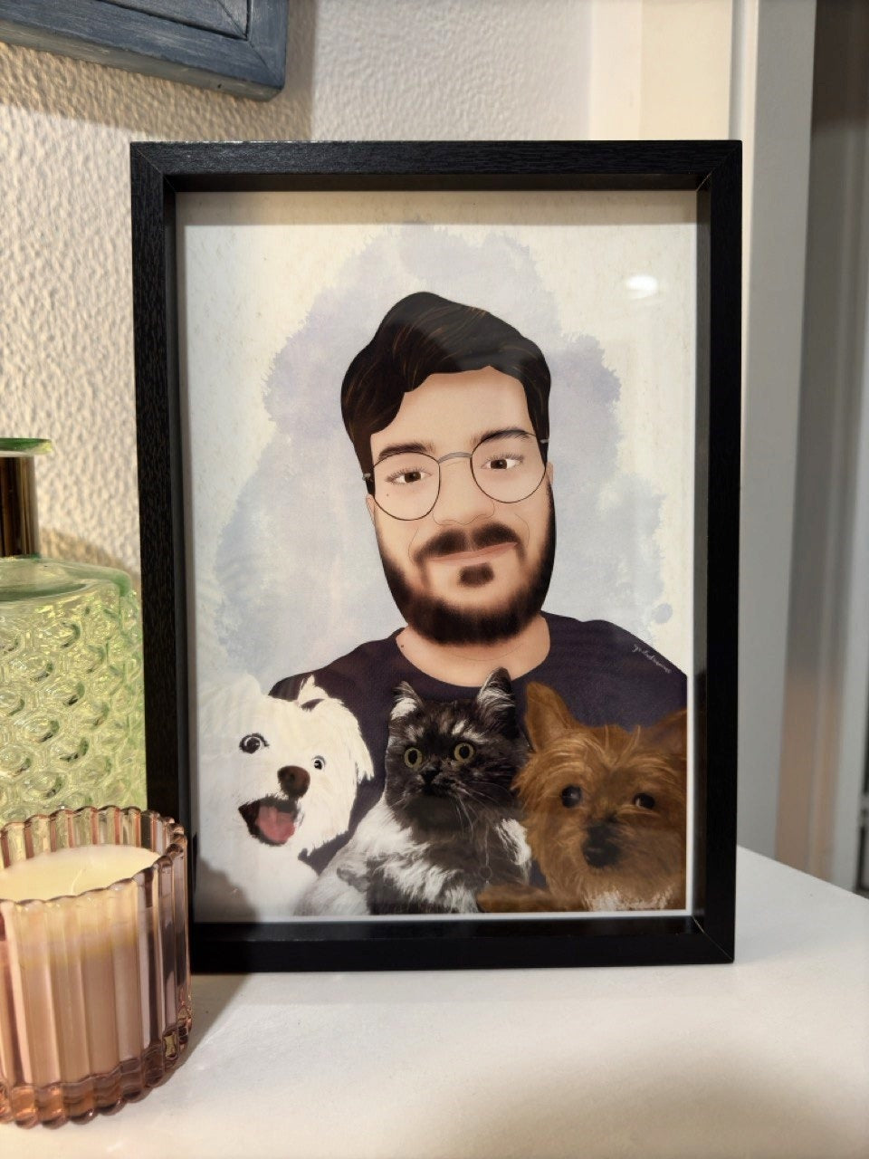 Ilustración Personalizada de Mascotas - Formato Físico