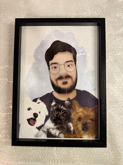 Ilustración Personalizada de Mascotas - Formato Físico