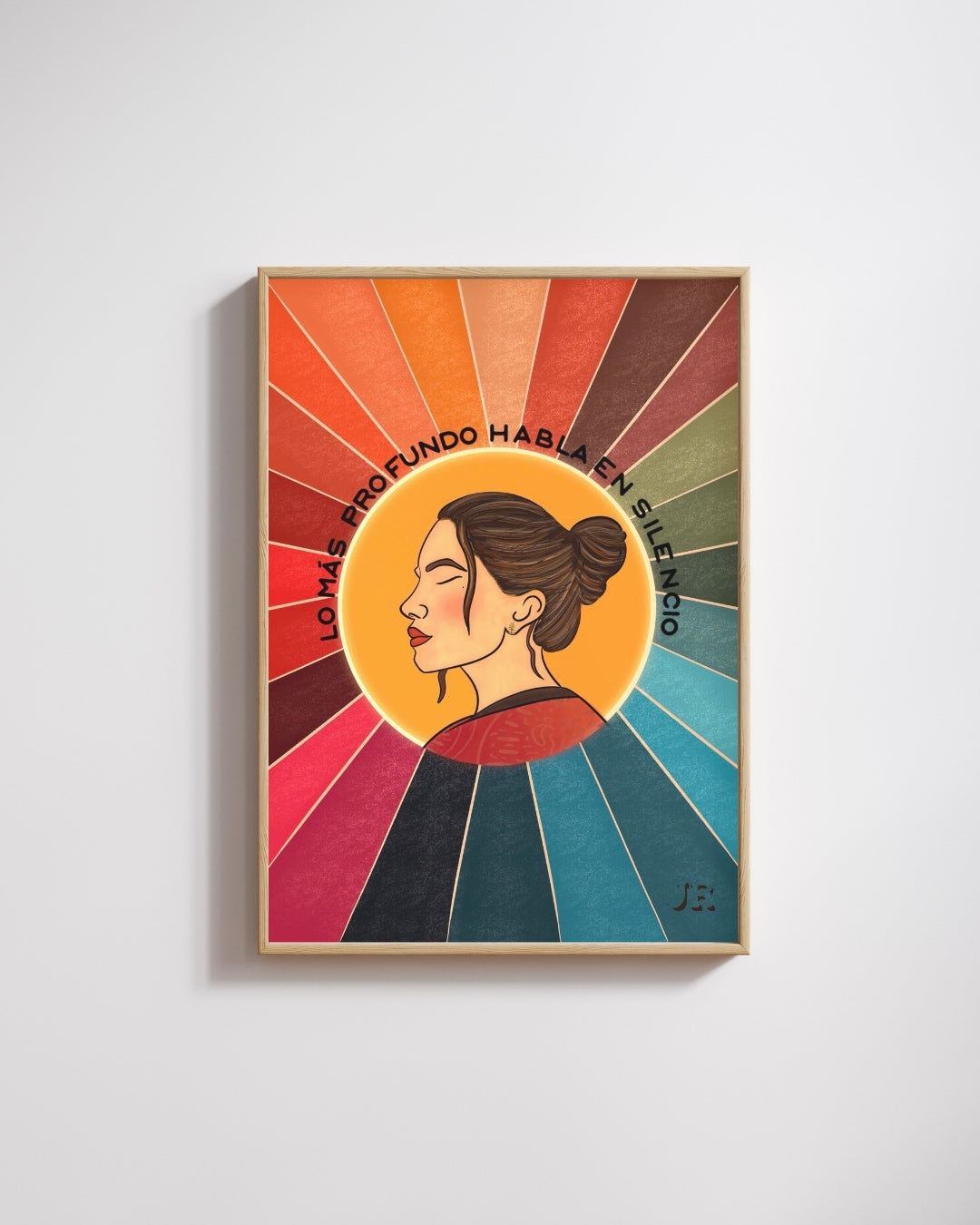 Póster de introspección y calma ideal para decorar consultas de psicología o rincones de lectura de JR.Ilustracions.