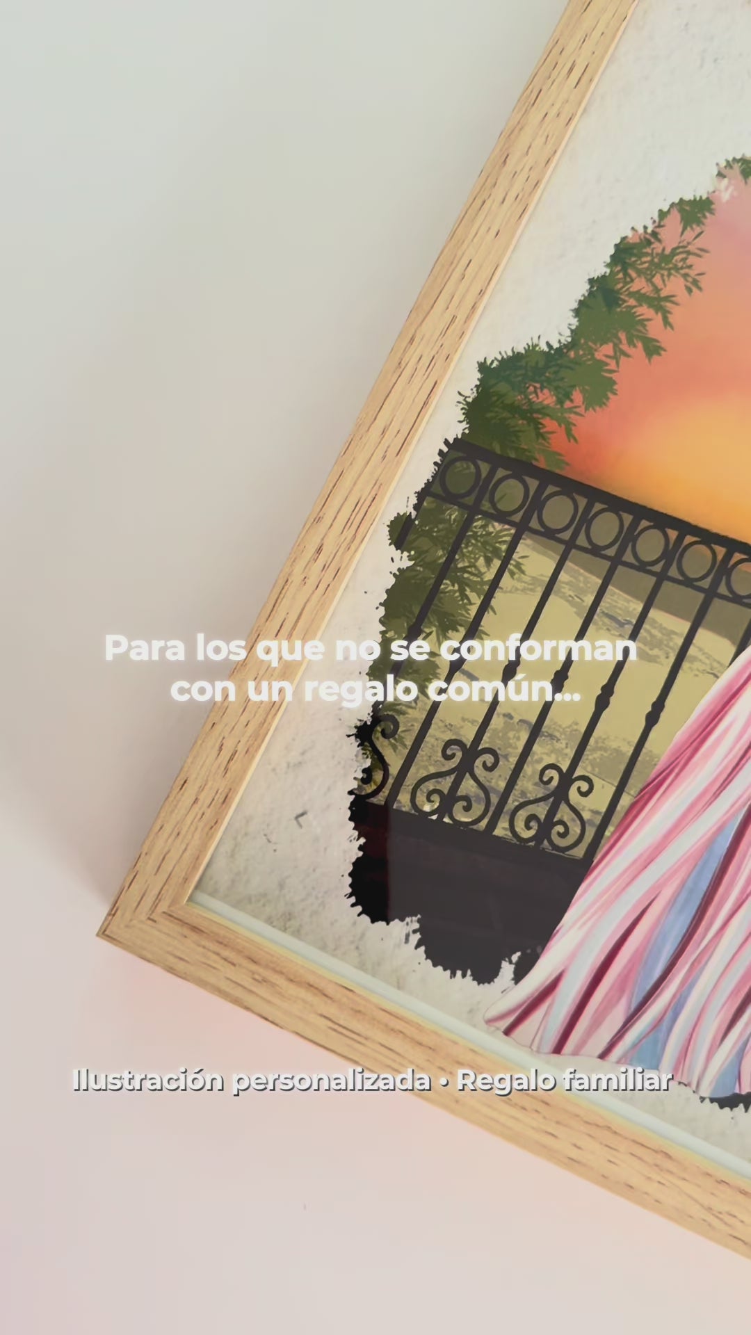 Vídeo del proceso de diseño de una ilustración personalizada para parejas a partir de foto de viaje.
