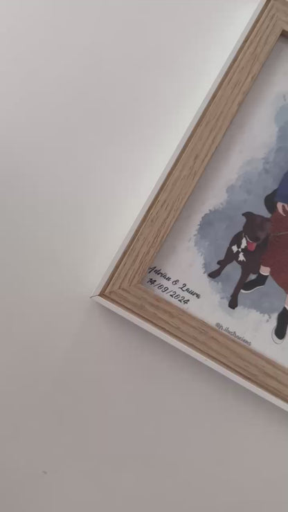 Ilustración Personalizada de Mascotas - Formato Físico