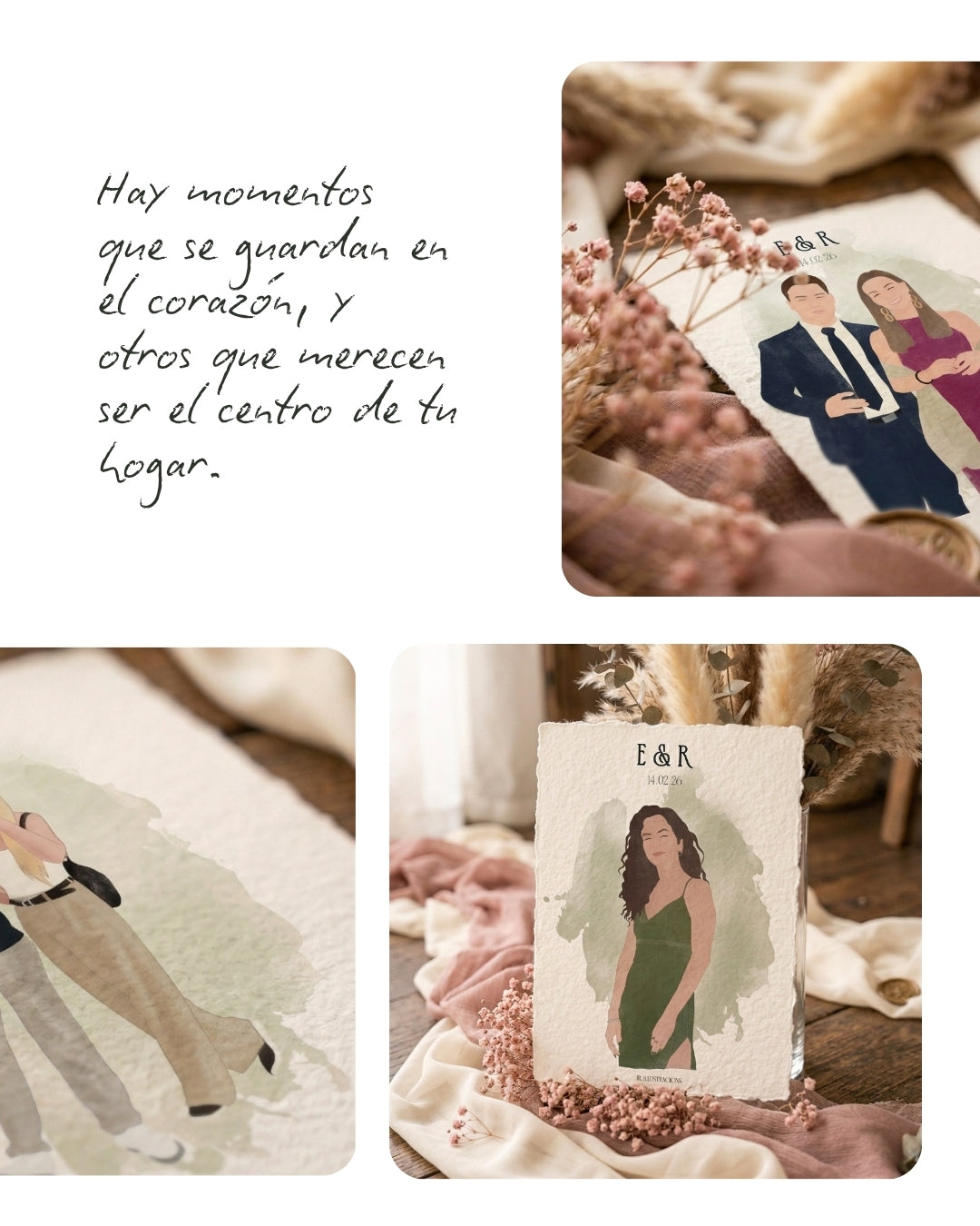 Recuerdos personalizados en formato diez por quince centímetros para regalar en celebraciones y aniversarios.