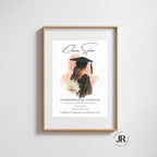 Regalo personalizado para graduados universitarios en formato cuadro decorativo de alta calidad.