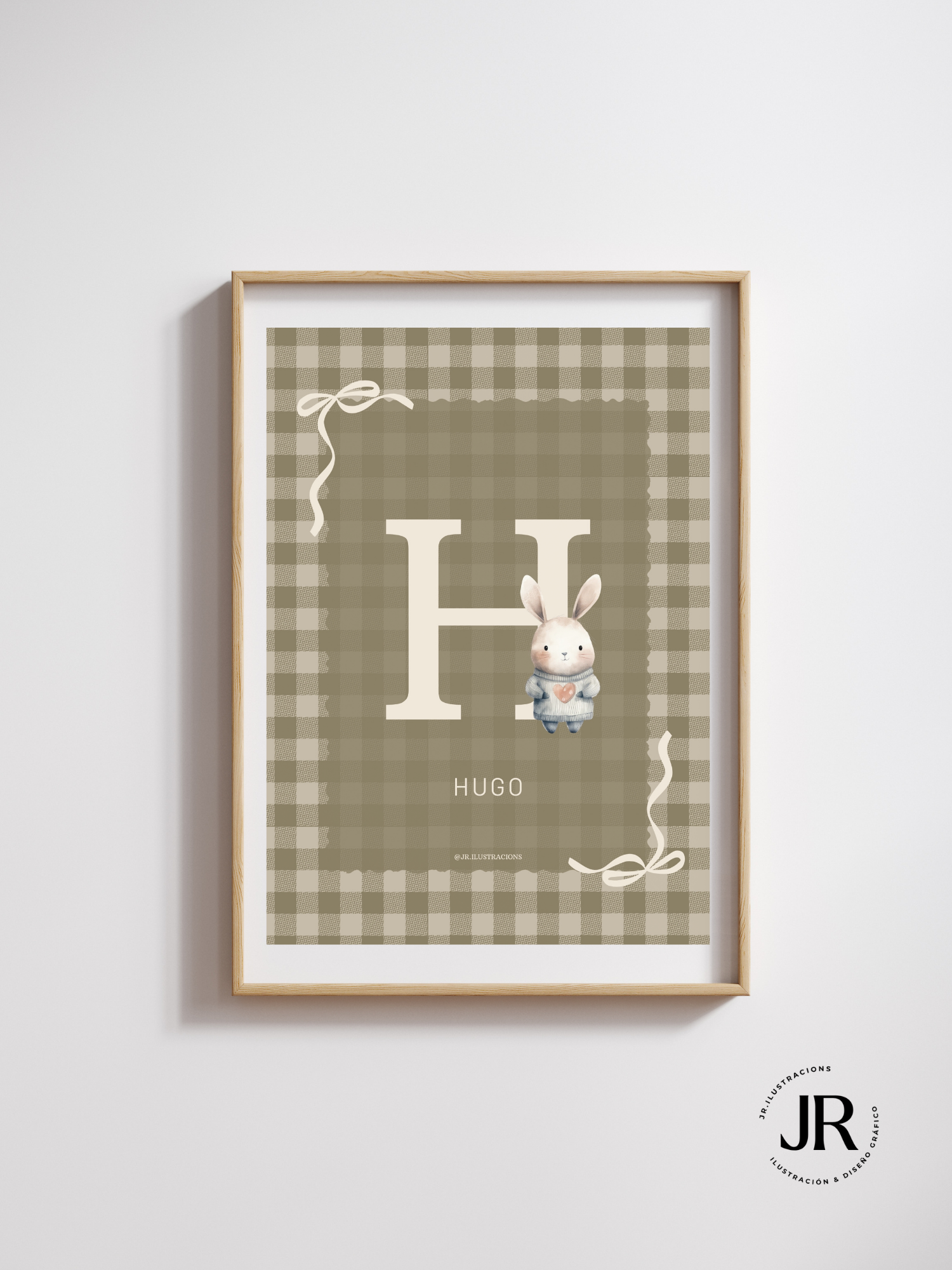 Ideas de regalos para bautizos y nacimientos con cuadros de letras personalizados de JR.Ilustracions.