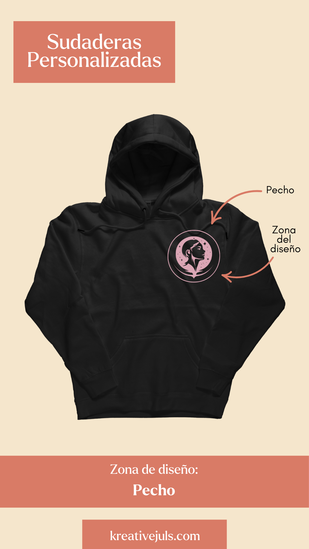 Sudadera personalizada con bordado discreto en el pecho para un estilo minimalista diario.