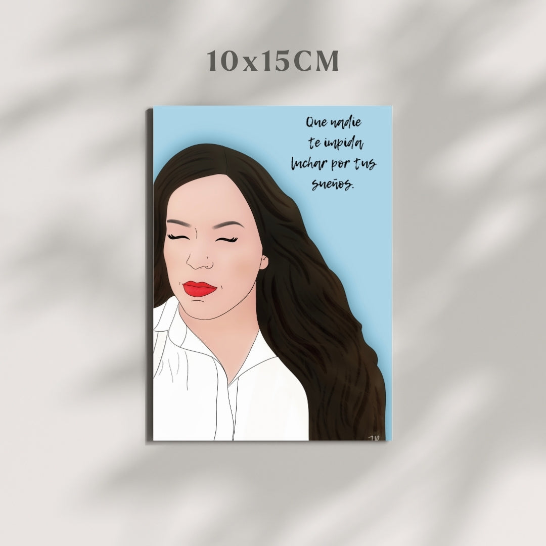 Tarjeta personalizada con ilustración y frase bonita para un detalle de agradecimiento único.