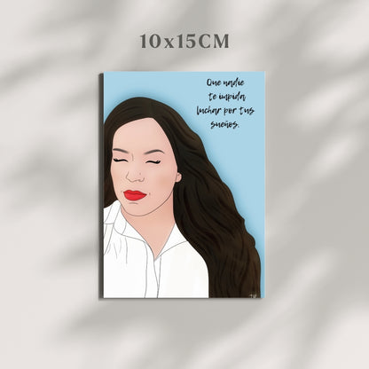 Tarjeta personalizada con ilustración y frase bonita para un detalle de agradecimiento único.
